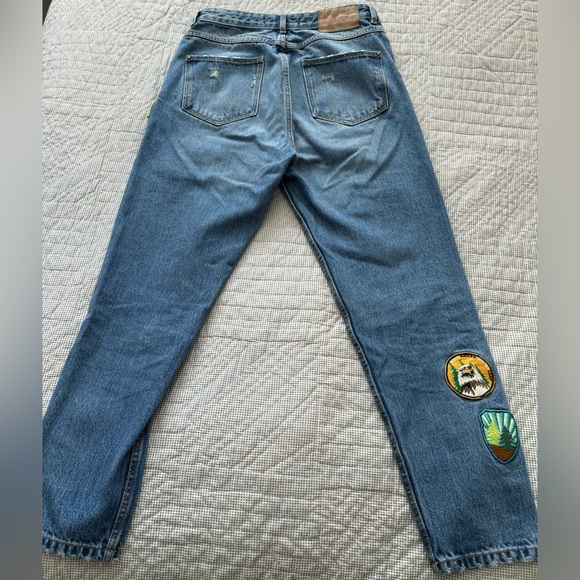 Zara denim jeans with patches - Picture 6 of 8